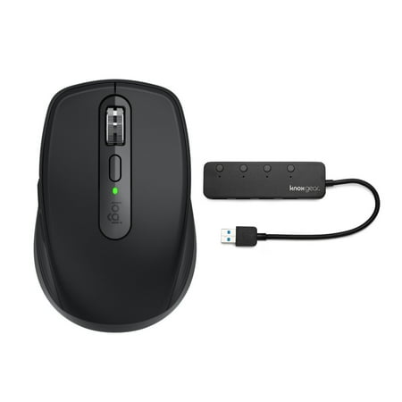 UPC: 0782314931149 | Logitech MX Anywhere 3 Compact Performance Mouse (Black) Bundle with Knox Gear 4-Port USB Hub