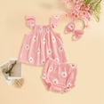 thumbnail image 2 of kpoplk Toddler Girls Summer Outfit Sleeveless Ruffle Top and Elastic Shorts Set Kids Short Set for 2-8 Years Size 3-6 Months,Pink, 2 of 5
