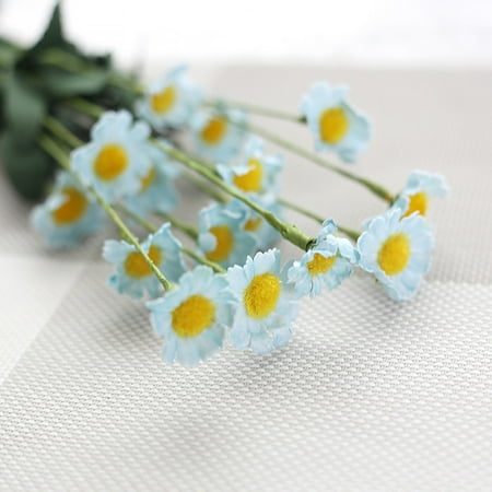- Mosunx Artificial Silk Fake Flowers Small Daisy Wedding Bouquet Party Home Decor Blue