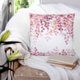 thumbnail image 4 of Pink Eucalyptus Leaves Throw Pillow Covers, Soft Pillowcases with Invisible Zipper, Summer Botanical Watercolor Decorative Square Pillow Cushion Covers for Living Room Couch Sofa Bed 26x26 Inches, 4 of 8