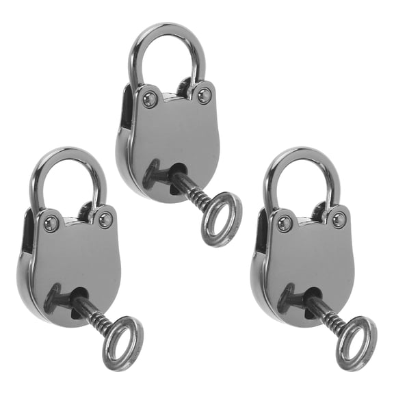 Uonlytech 3Pcs Compact Bear Head Padlock Alloy Small Locks for Purse Zipper Travel and Storage