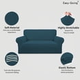 thumbnail image 3 of Easy-Going Jacquard Stretch Sofa Slipcover Non Slip Couch Cover, Loveseat Size, Deep Teal, 3 of 7