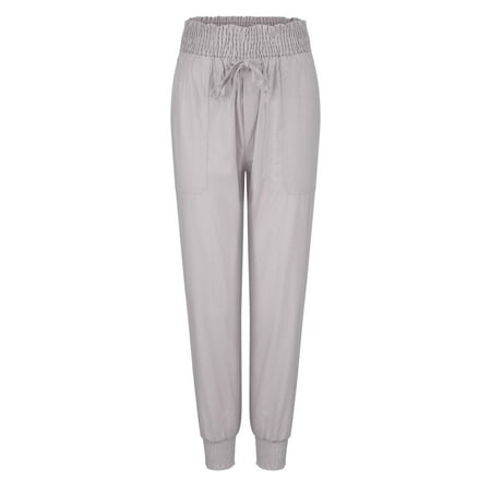 

QYZEU Plus Leggings for Women Plus Size Womens Plus Size Cotton Pajamas Women S Casual Loose Trouser Casual Cotton-Linen Waistband Tight-Tie Waist Trousers Elegant Silm Temperament Trouser