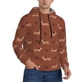 thumbnail image 2 of Lsque Dachshund Dog Puppy Pattern Casual Men's Hoodie,Hooded Sweatshirt with Kangaroo Pocket,Pullover Hoodie-XX-Large, 2 of 7