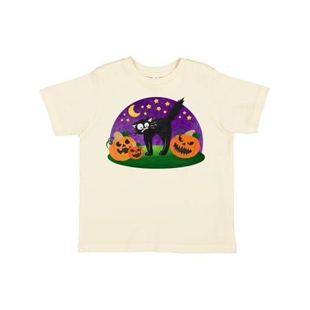 

Inktastic Halloween Pumpkins and Scared Black Cat Gift Toddler Boy or Toddler Girl T-Shirt