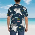 thumbnail image 4 of Sikiie Friendly Sharks Print Men's Hawaiian Shirt, Summer Beach Button Pocket Short Sleeve T-Shirt,Small, 4 of 7