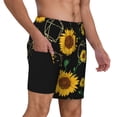 thumbnail image 3 of Goofa Sunflowers3 Printed Men's Swim Trunks Board Shorts Quick Dry Mens Swimming Trunks with Compression Liner,Breathable Fit Hawaii Beach Shorts-Small, 3 of 9