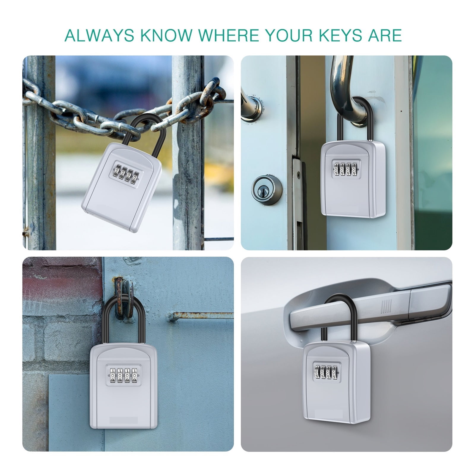 Key Storage Box ,Combination Password Security Code Lock Home Key Safe Box Outdoor Waterproof Safe