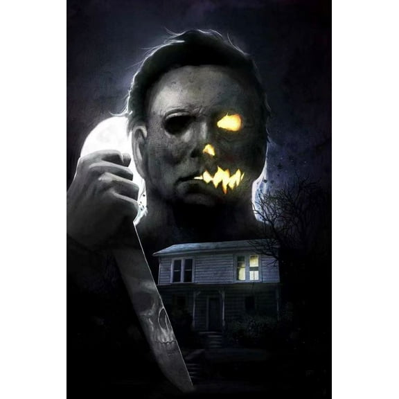 Diamond Painting Kits for Adults&Beginners DIY 5D Diamond Art Paint with Round Diamonds Full Drill Halloween Gem Art Painting Kit for Home Wall Decor Gifts(12x16inch)