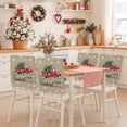 thumbnail image 2 of Christmas Red Truck Chair Covers Set of 8 Winter Tree Snowflake Linen Vintage Chair Back Covers Stretch Removable Washable Slipcovers Protector for Dining Room Kitchen Party Decor, 2 of 5