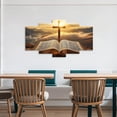 thumbnail image 4 of ZHONGYUTONG Cross Canvas Wall Art 5 Piece Holy Bible and Cross Pictures Christian Religious Painting for Church Prayer Room Decor Framed (8x14inx2pcs 8x18inx2pcs 8x22inx1pcs), 4 of 5
