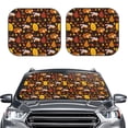 thumbnail image 2 of Rateoe Autumn Forest Small Animals Lazy Pattern 2 Piece Car Windshield Sun Shade Foldable | Front Windshield Shade for Sun, Heat and UV Rays | Sunshade for Car Front Window-Small, 2 of 6