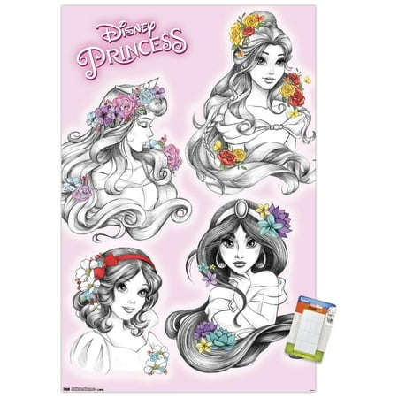 Disney Princess - Sketch Wall Poster, 14.725" x 22.375"