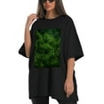 thumbnail image 4 of Plus Size Shirt for Women Black Tops for Women Short Sleeves Shirt for Women Grass T Shirt Oversized Shirt for Women S, 4 of 5