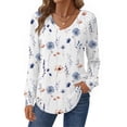 thumbnail image 4 of Zeagoo Womens Tops Long Sleeve Shirts V Neck Trendy Tee Pleated Tshirts Loose Tunic Work Clothes, 4 of 7