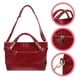thumbnail image 3 of Bolso de mano vintage de lujo para mujer, de piel auténtica encerada, tipo bandolera (rojo oscuro), 3 of 5