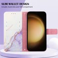 thumbnail image 4 of for Samsung Galaxy S24 Plus PU Leather Wallet case, Marble Pattern Credit Card Holder,Flip Folio Book Kickstand Cover Women Men with Long + Short Strap for Samsung Galaxy S24 Plus, Purple/White, 4 of 6