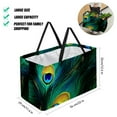 thumbnail image 2 of Peacock Feathers Large Capacity Reusable Foldable Oxford Cloth Toy Basket - Beach Bag, Shopping Bags, Laundry Basket, 2 of 7