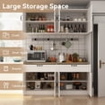 thumbnail image 4 of WIAWG Kitchen Pantry Storage Cabinet with Wall Mounted Hutch, 63'' Wide, 4 of 8