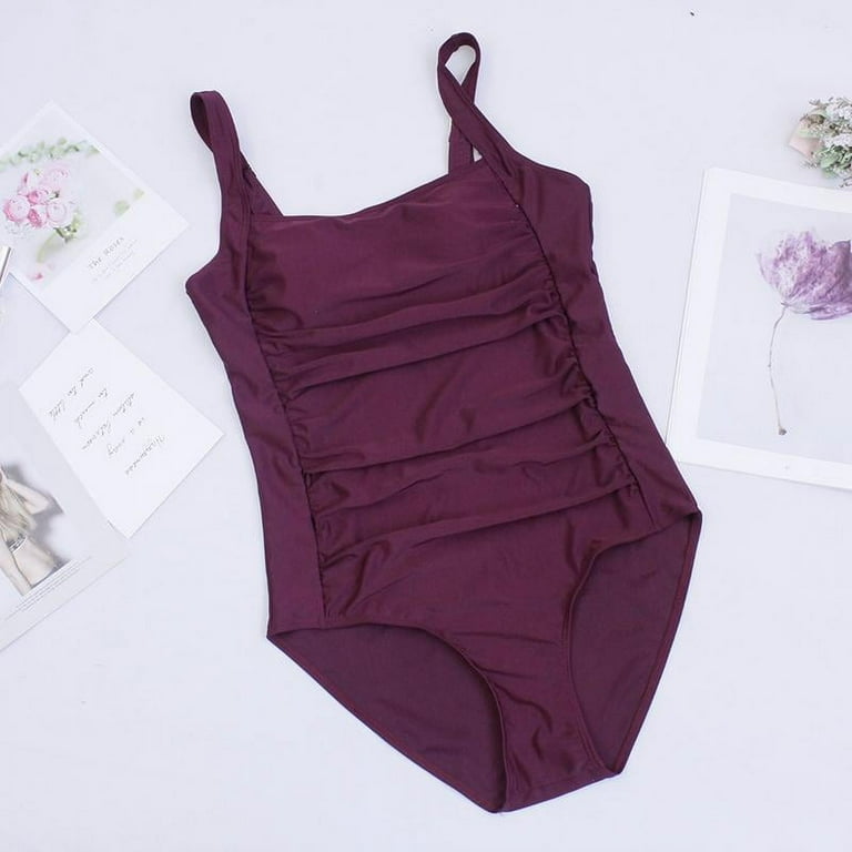 Women's swimsuit, swimsuit, women's one-piece belly closed swimsuit, one-piece swimsuit Claret Red Claret 2XL