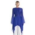 thumbnail image 6 of iiniim Women Shiny Sequins Patchwork High Low Praise Dance Dress Clothes Blue M, 6 of 6