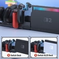 thumbnail image 2 of Base de carga para mandos compatible con Nintendo Switch 2/1 y Joy-Pads 2/1 — Estación de carga rápida 10 en 1 con soporte para el mando Pro, 2 of 9