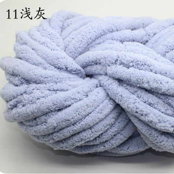 Namzi 250g Chenille Yarn Chunky Blanket Yarn, Soft Wool Crochet Yarn for Crafts, Extra Thick for Blankets Beginners,Light Grey
