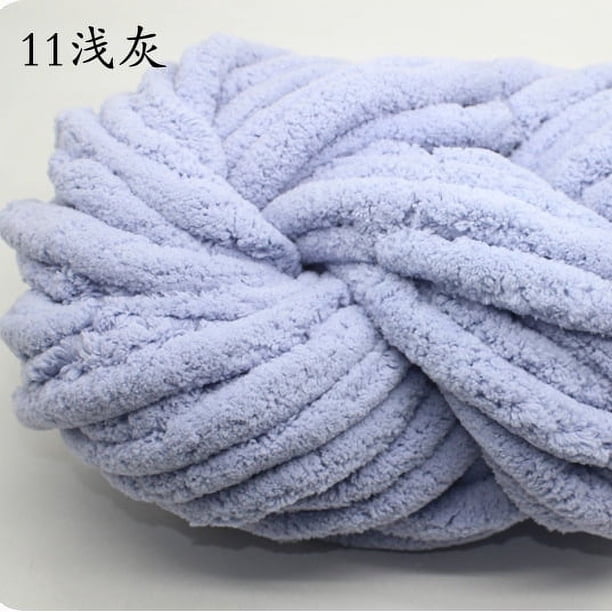 Nvzi Hilo de chenilla súper suave y cálido de 250 g para manta de punto, hilo de lana grueso para hacer tú mismo, perfecto para cualquier tejido y crochet, gris claro