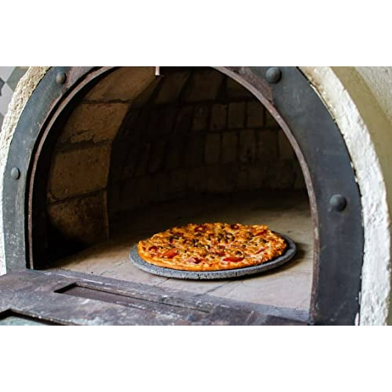CEMCUI Piedra de pizza mexicana Comal para horno o parrilla de 12.5  pulgadas de diámetro, la piedra volcánica retiene el calor