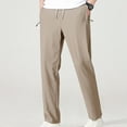 thumbnail image 2 of Men's Casual Pants Men's Fashionable Elastic Loose Pants Casual Ice Silk Elastic Straight Leg Jogging Sports Khaki 5XL, 2 of 5