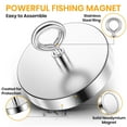 thumbnail image 2 of VNDUEEY Super Strong Neodymium Fishing Magnets, 1500 lbs Pulling Force Rare Earth Magnet, Heavy Duty Magnets with Countersunk Hole Eyebolt for Retrieving in River Lake, Beach, Lawn -4.72 inch, 2 of 6