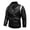 Black, variant on Men's color block PU leather jacket youth motorcycle jacket street wear stand-up collar design