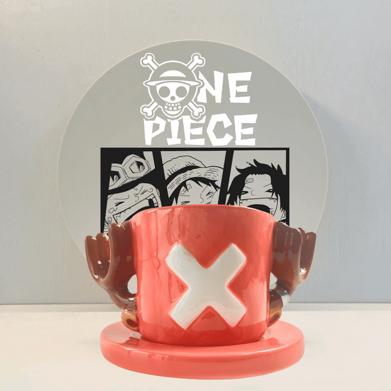 One Piece Anime Mug, Creative Ceramic Mug, Chopper's Hat Coffee Cups, Gift for Birthday, Christmas, Valentine's Day, Anniversary, Mug for Milk, Coffee, Juice, Blue