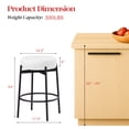 thumbnail image 4 of Ktaxon 24" Backless Bar Stools Set of 2, Modern Swivel Barstools with Footrest, Teddy Fleece Padded Counter Height Barstool Chairs 2 pcs, White, 4 of 7