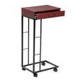 thumbnail image 2 of C Shaped Under Couch Table, Side Table for Bedroom, Small End Table for Living Room, Sofa Snack Coffee Bedside Table with Rolling Casters, 2 of 4