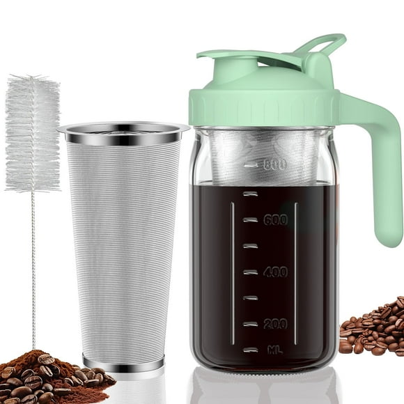 Cafetera fría JunvPic, tarro de cristal grueso de 950 ml