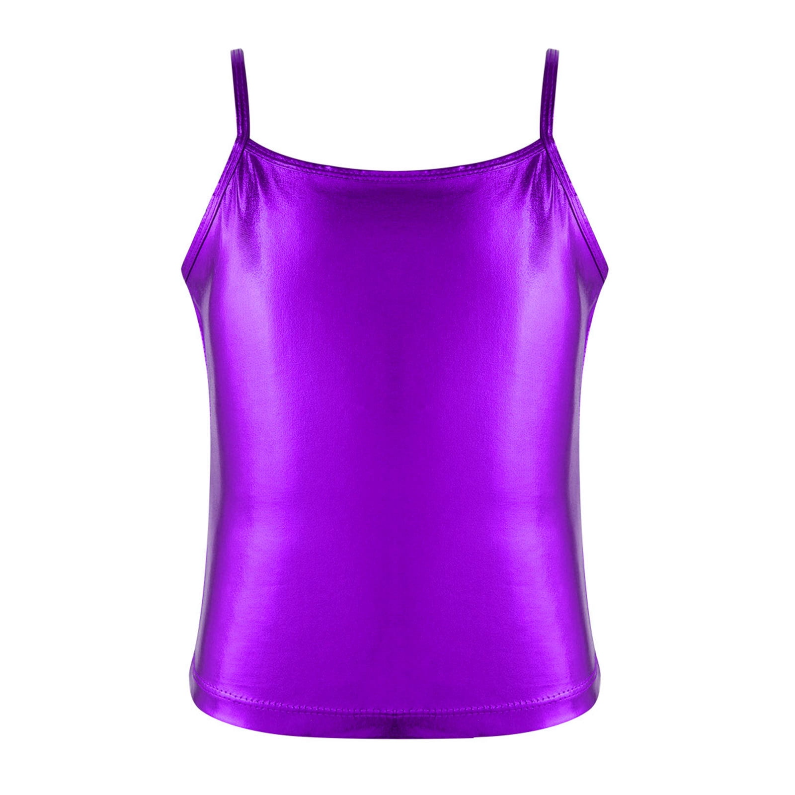 Sxiwei Kids Girls Shiny Metallic Tank Top Camisole Hip Hop