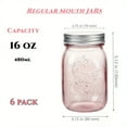 thumbnail image 5 of Set of 6 Wide-Mouth Quart Canning Jars, 16 Ounces Each, with Lids; Ideal for Storage, Pickling, Preserving, Fermenting, And Crafts And Decorations, 5 of 14