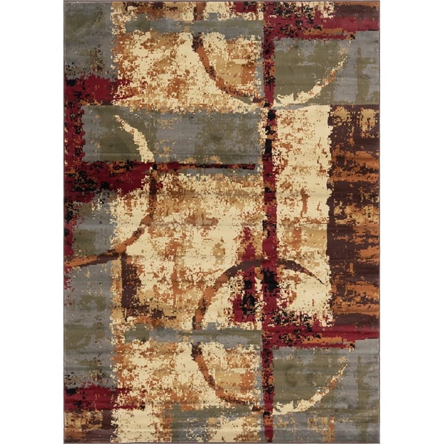 Unique Loom Barista Zone Géométrique Tapis 7' x 10' Rectangulaire Multi/Beige