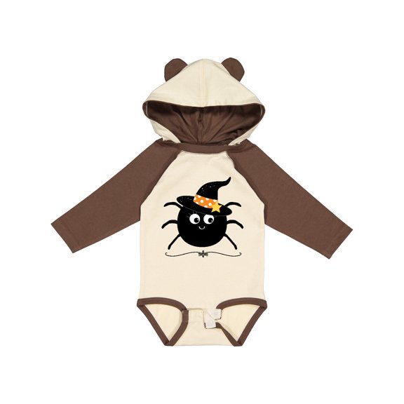 Inktastic Halloween Witch Spider Girls Long Sleeve Baby Bodysuit