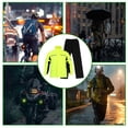 thumbnail image 2 of 1 juego de traje de lluvia reflectante para ciclismo al aire libre para hombre, impermeable, para motocicleta, con pantalones y cubrezapatos para lluvia intensa y seguridad nocturna., 2 of 5