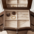thumbnail image 4 of Hives & Honey Jenny Walnut Modern Locking Jewelry Armoire for Women - Freestanding Wood Cabinet, 4 of 9