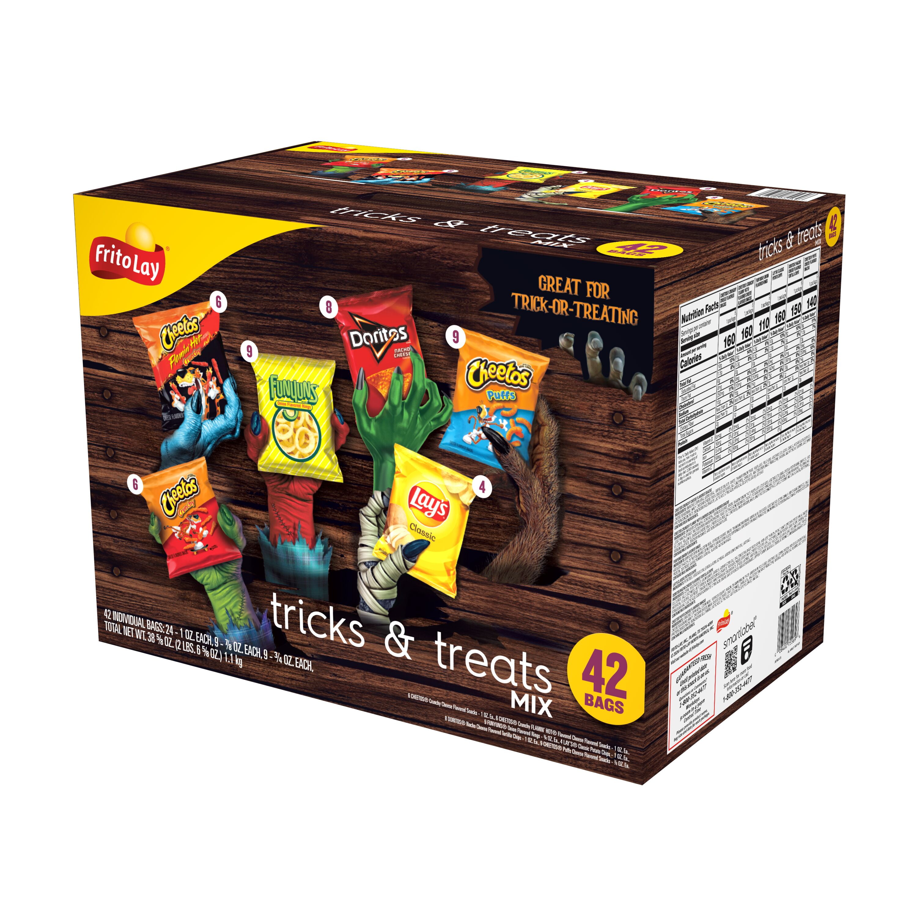 Frito Lay Tricks and Treats Mix Chips Variety Pack, Mega Size, 38.625 oz, 42 Count