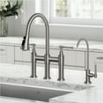 thumbnail image 2 of KRAUS Allyn Transitional Bridge Kitchen Faucet and Water Filter Faucet Combo in Spot Free Stainless Steel, 2 of 11