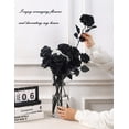 thumbnail image 2 of 12 PCS Artificial Flowers Roses Fake Silk Flowers Long Stem Faux Flowers Roses for Home Wedding Party Outdoor Decorations(Full Black), 2 of 5