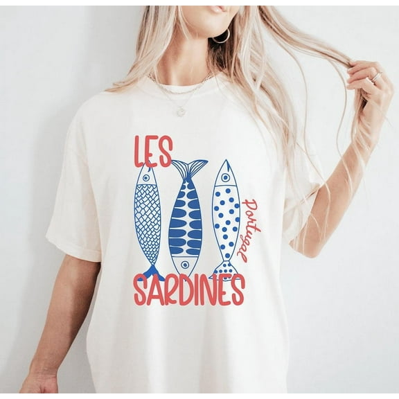 Vintage Portugal Sardine T-Shirt - Les Sardines Coastal Graphic Tee