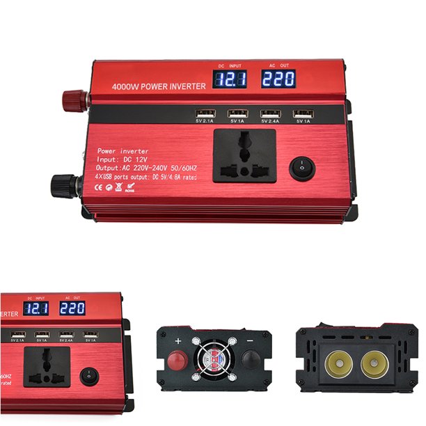 Convertidor De Caravana Inversor De Corriente 220V4000W Inversor De Vehículo De Coche Convertidor De Pantalla Led Advancent VI008781-01