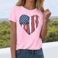 thumbnail image 2 of KPOPLK Womens USA Oversized T-Shirts Summer Round Neck Short Sleeve Shirts Cute Print Graphic Tees(Pink,L), 2 of 6