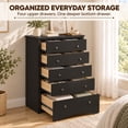 thumbnail image 6 of Homall 5 Drawer Chest for Bedroom, Modern Tall Dresser with Smooth-Gliding Drawers, Black, 6 of 7