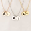 Personalized Mother's Day Gift for Wife Mom Women's Stainless Steel Round Disc Necklace Paw Print Initial Gift for Fiancee Girlfriend Jewelry Name Necklace Free Gift Box Ship Next Day